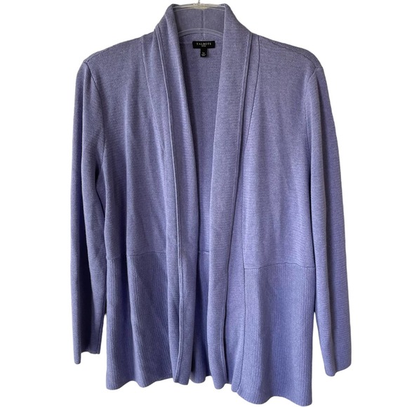 Talbots Sweaters - Talbots Lilac L Petite Open Cardigan